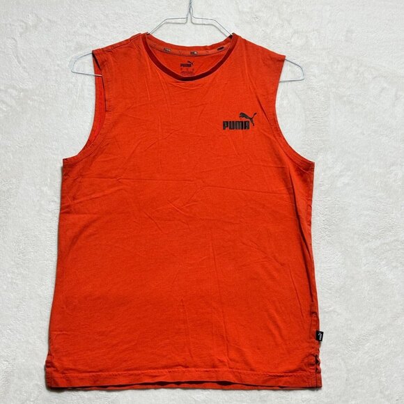 Puma Sleeveless Shirt Orange Crew Neck Men's Medium - Picture 1 of 11